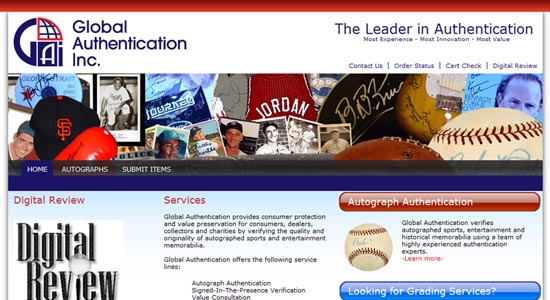 Global Authentication Home Page