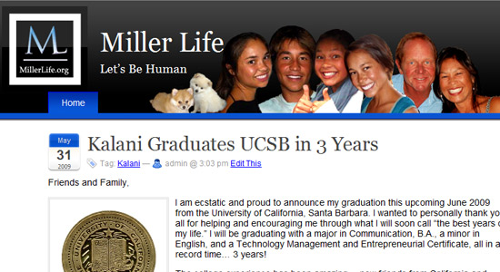 Miller Life Home Page